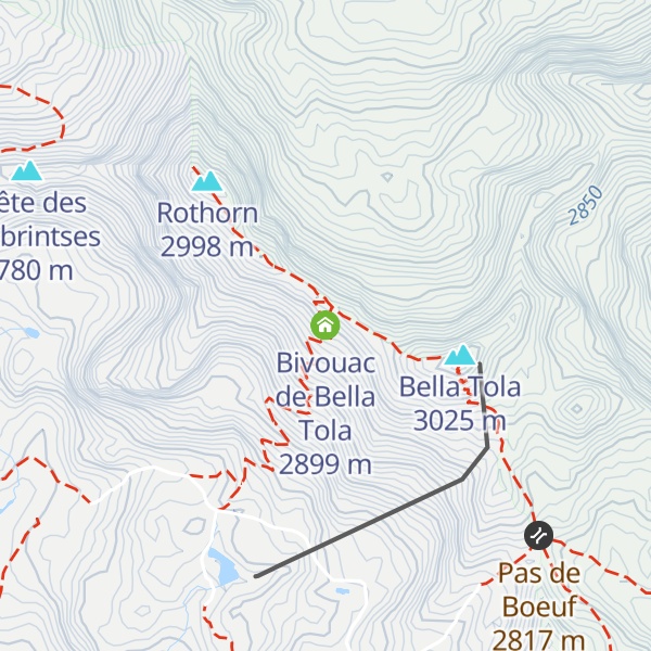 Map of Bivouac de Bella Tola