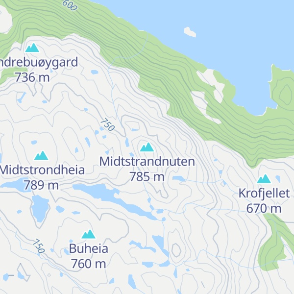 Map of Midtstrandnuten