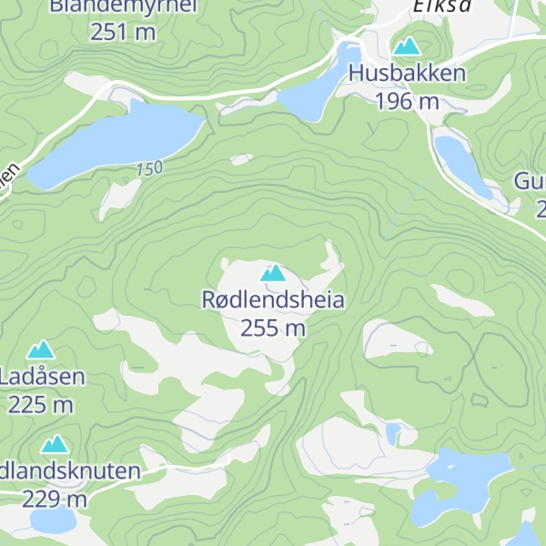 Map of Rødlendsheia