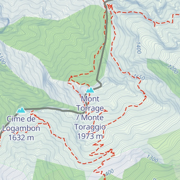 Map of Mont Torrage / Monte Toraggio