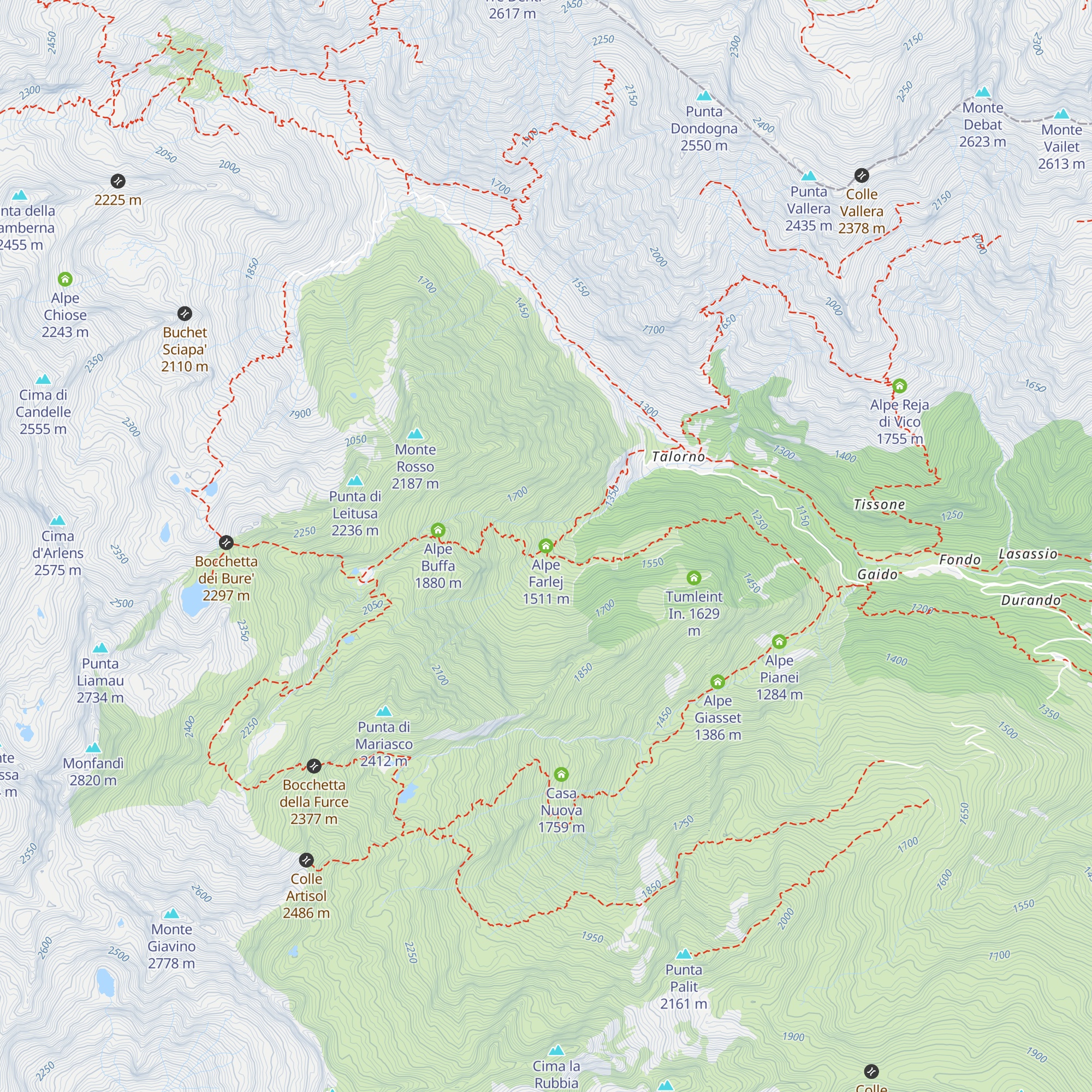 Alpe Farlej map