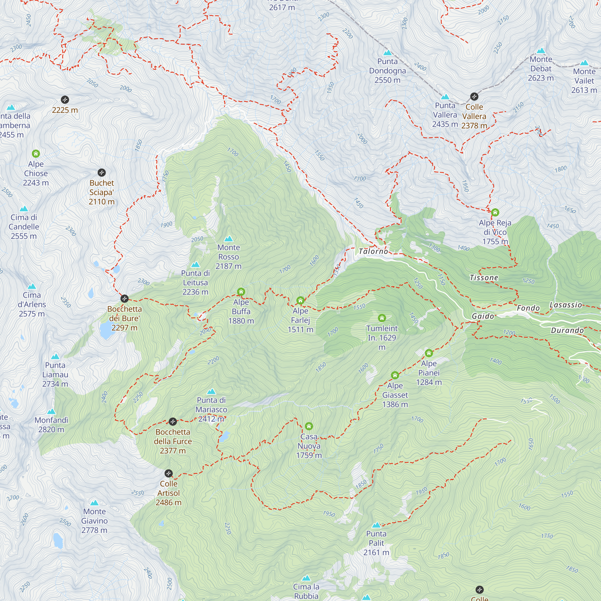 Alpe Farlej map