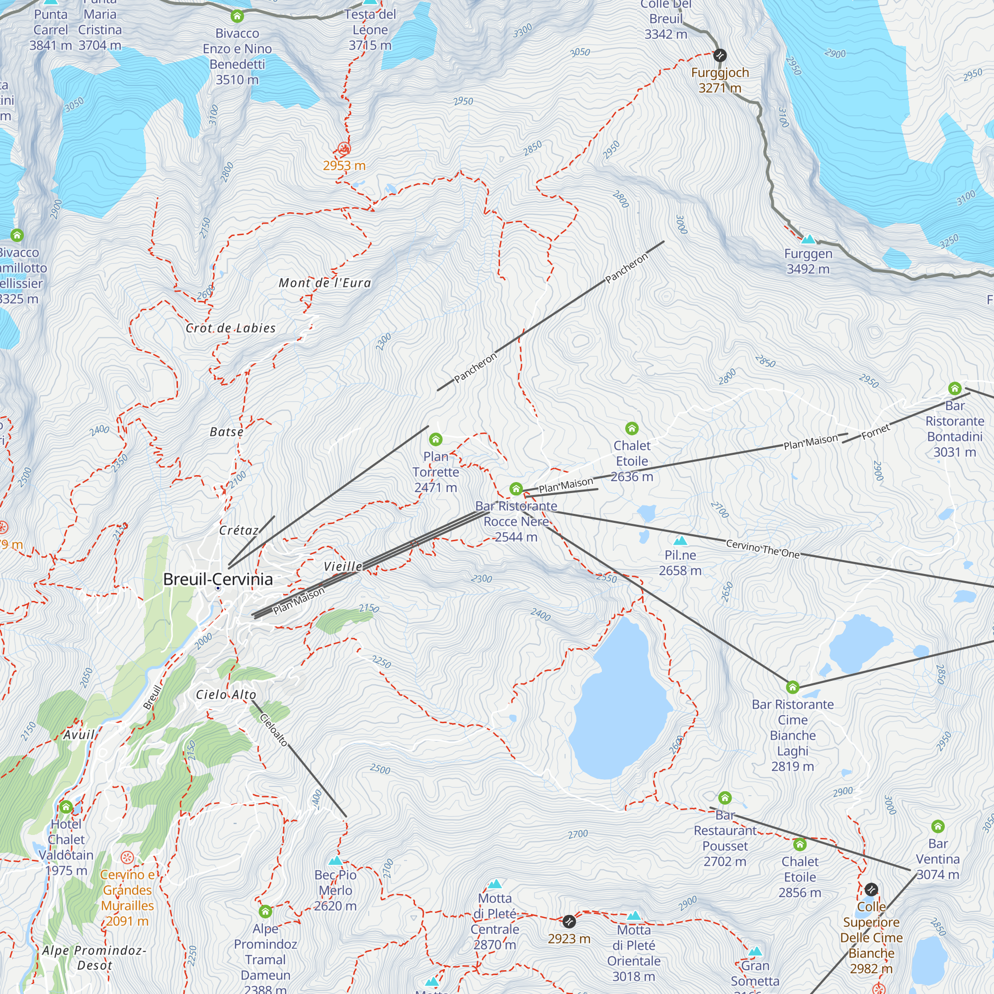ex stazione di valle funivia per Furggen map