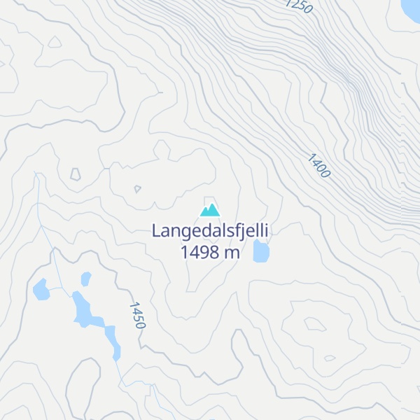 Map of Langedalsfjelli