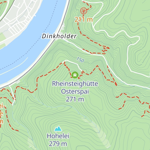 Map of Rheinsteighütte Osterspai