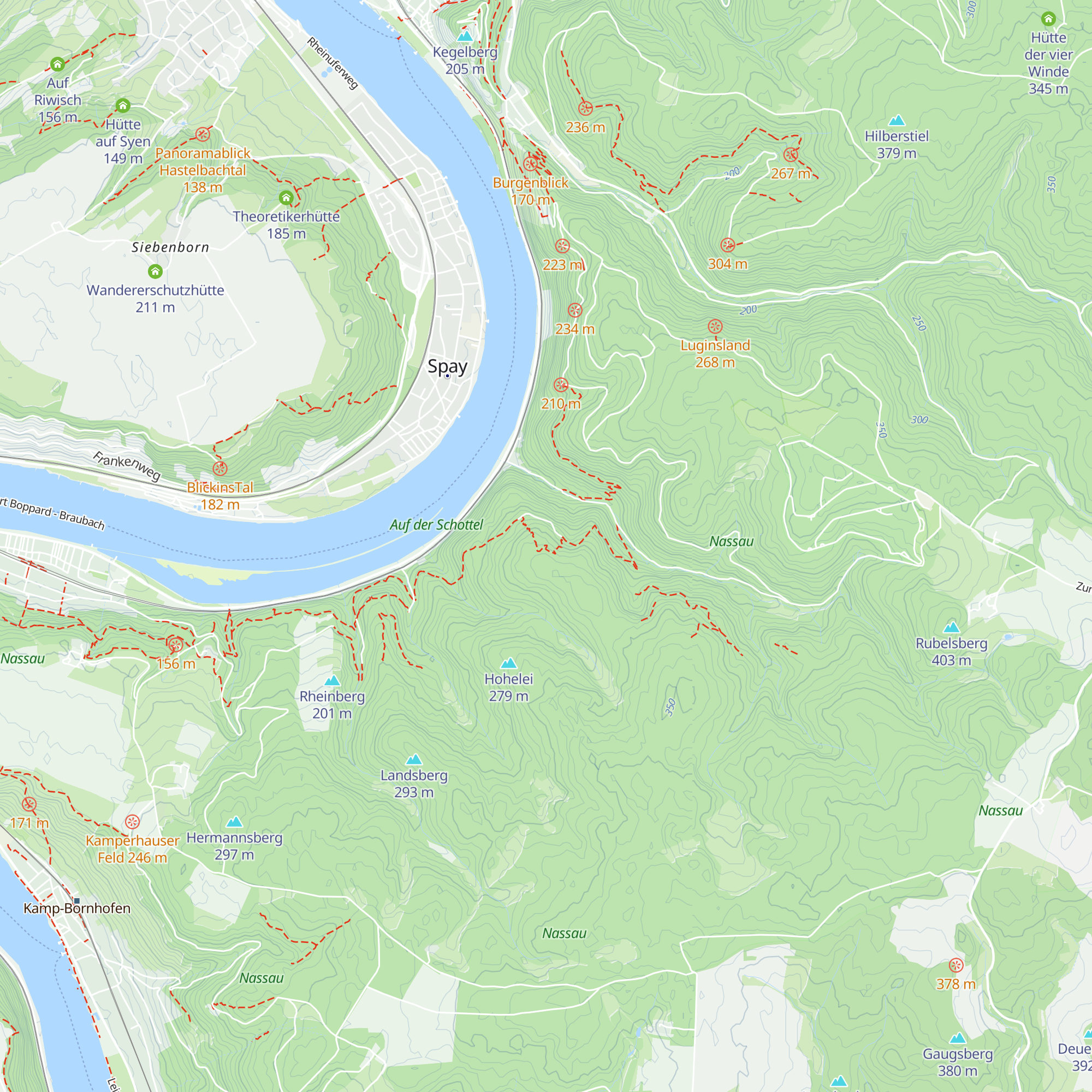 Rheinsteighütte Osterspai map