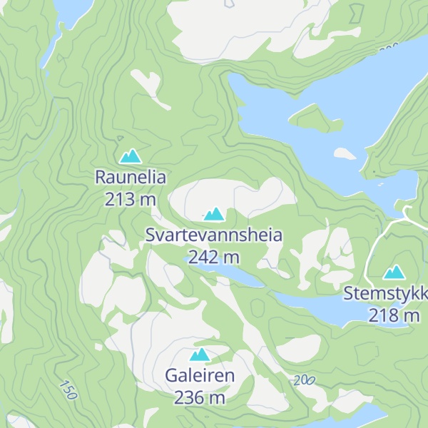 Map of Svartevannsheia