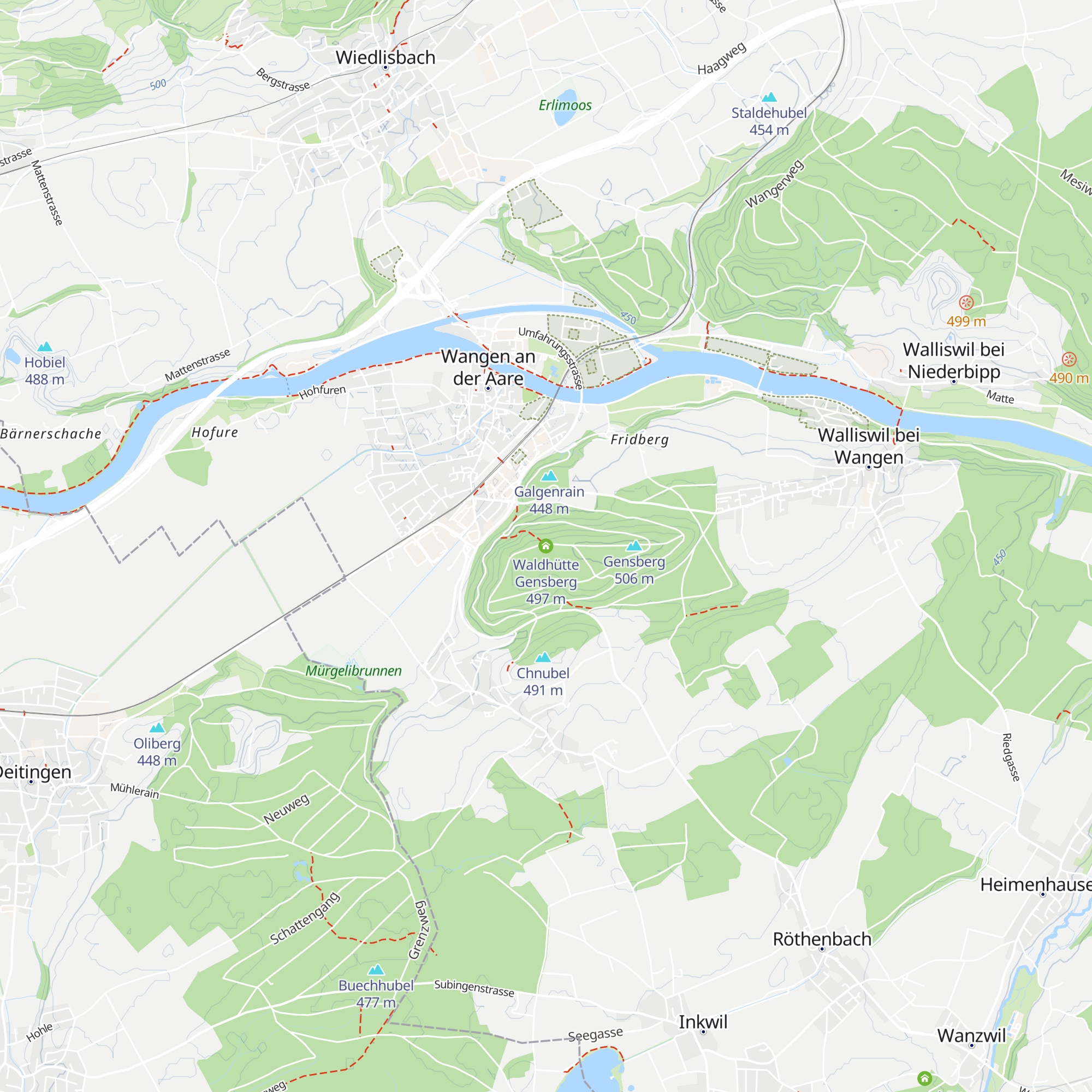 Waldhütte Gensberg map