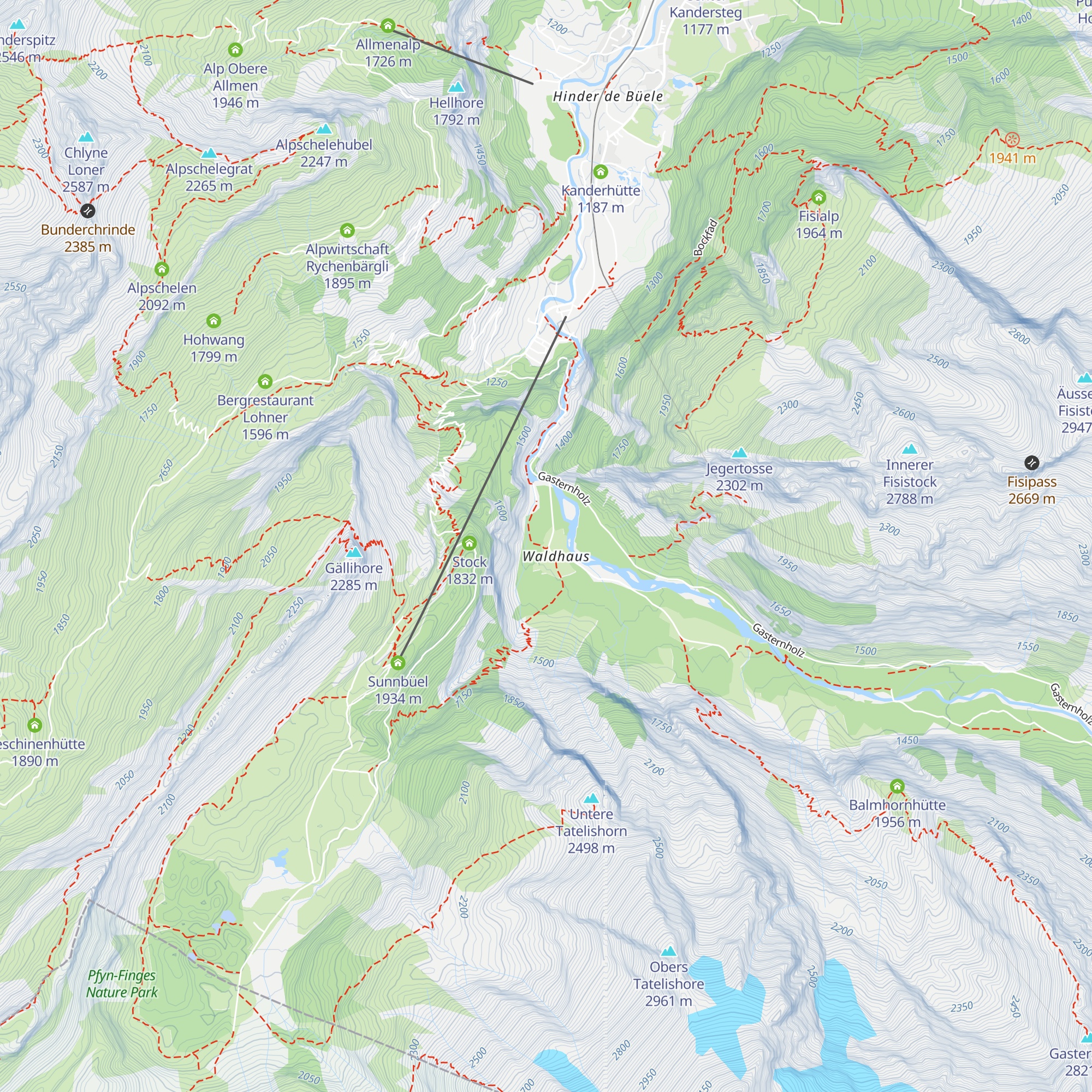 Waldhaus map