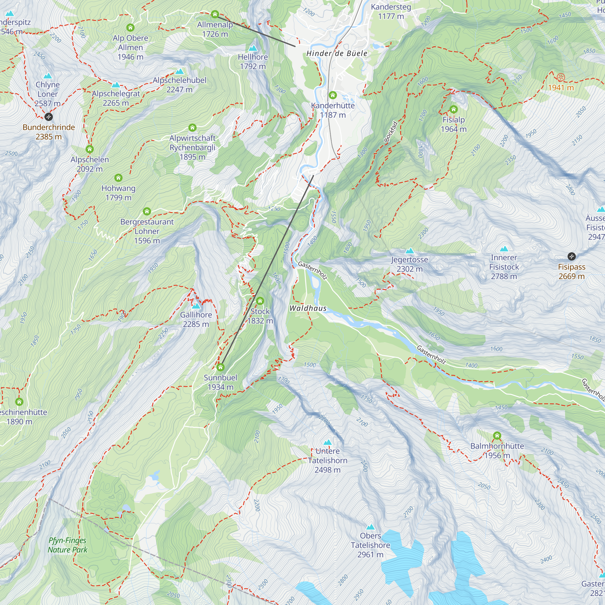 Waldhaus map