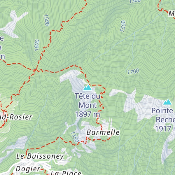 Map of Tête du Mont