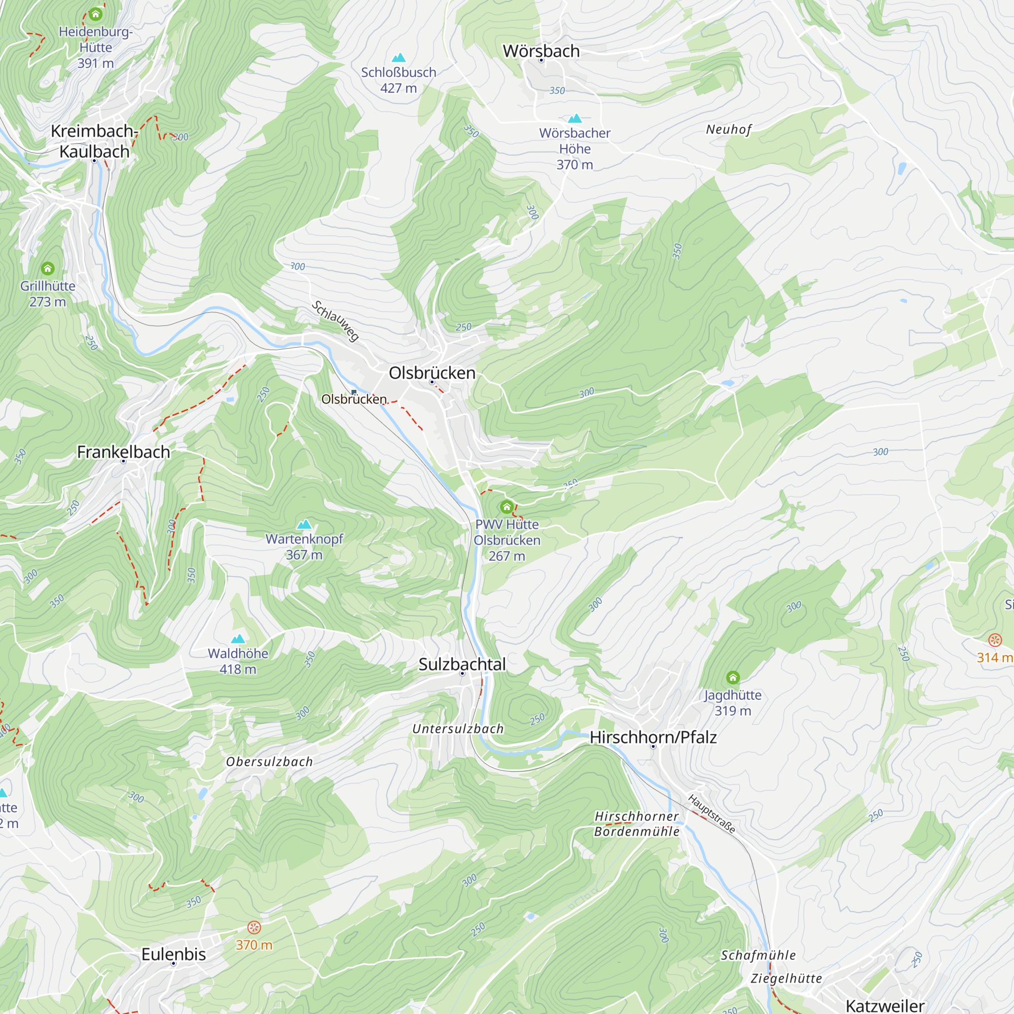 PWV Hütte Olsbrücken map