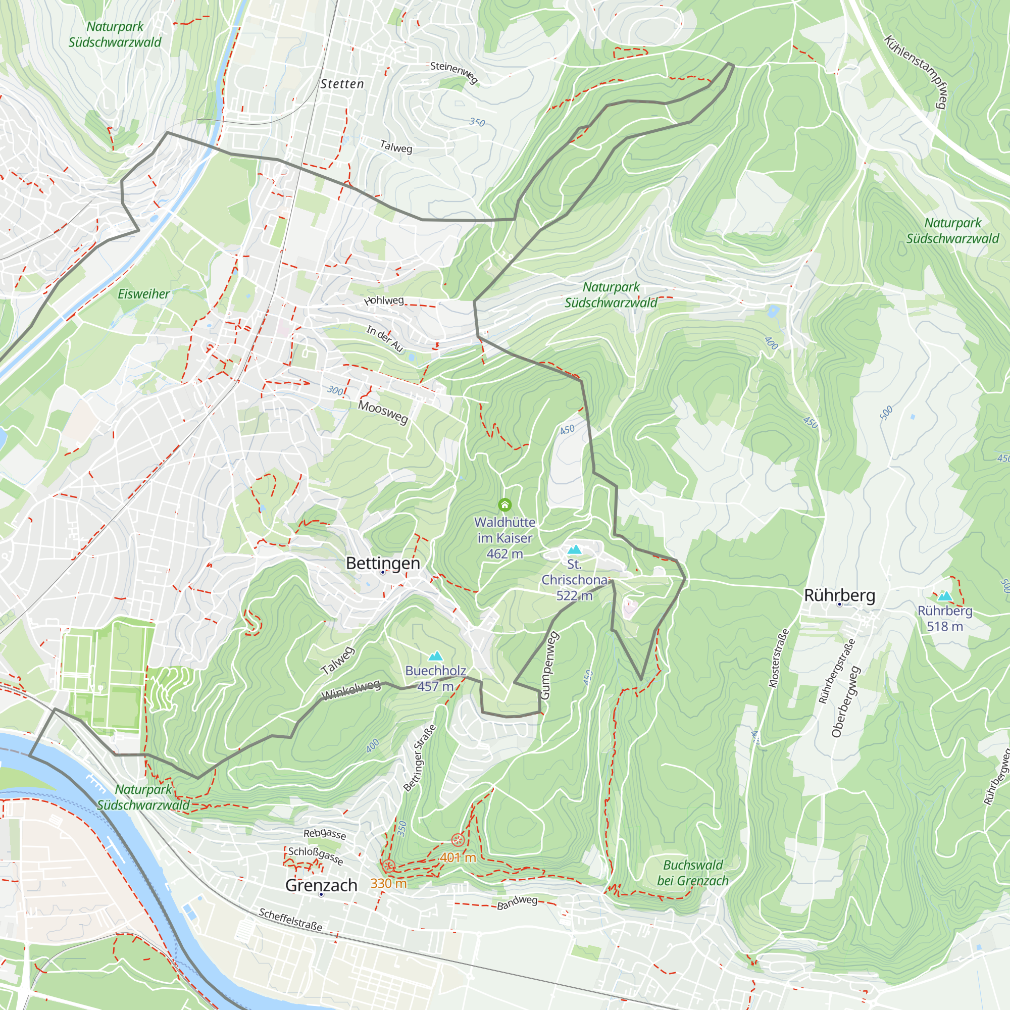 Waldhütte im Kaiser map