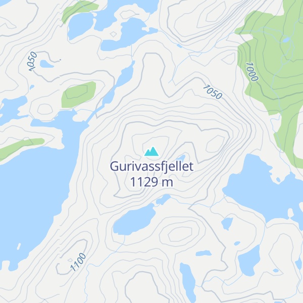 Map of Gurivassfjellet