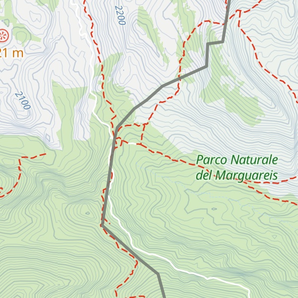 Map of Vecchio rifugio Don Barbera