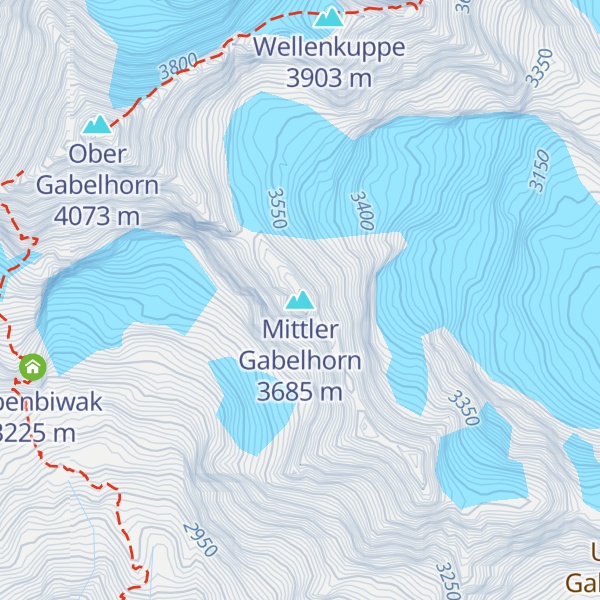 Map of Mittler Gabelhorn