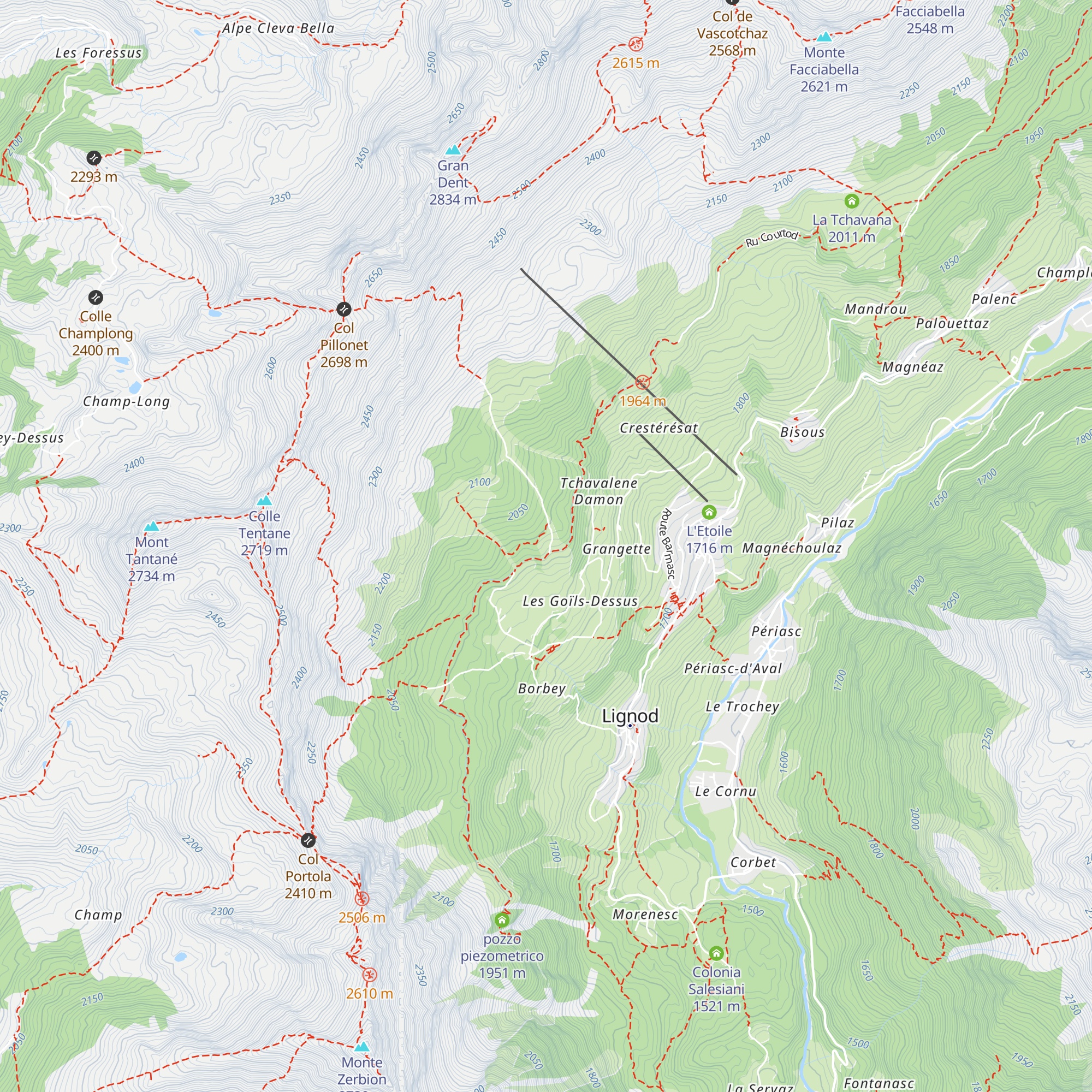 Agriturismo Alpe Corneuil map