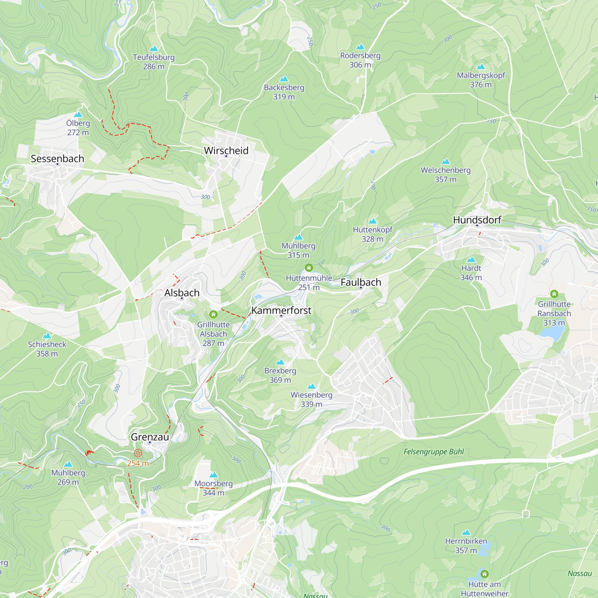Hüttenrain map