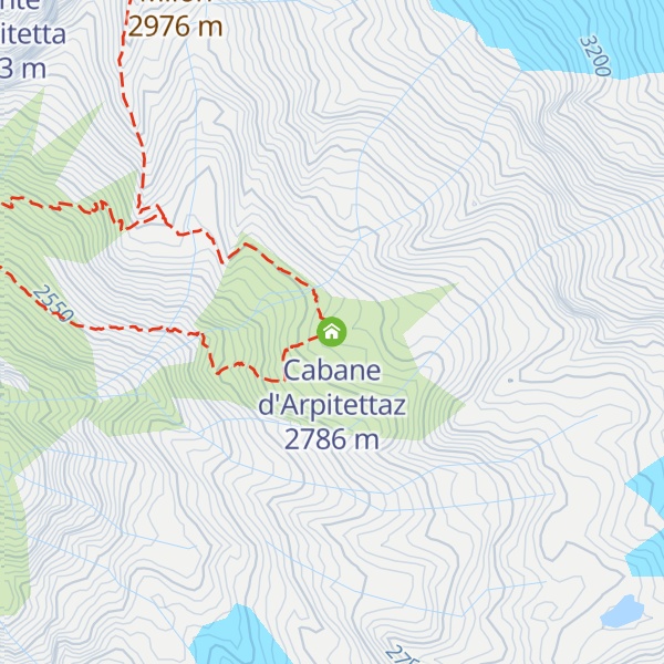Map of Cabane d'Arpitettaz