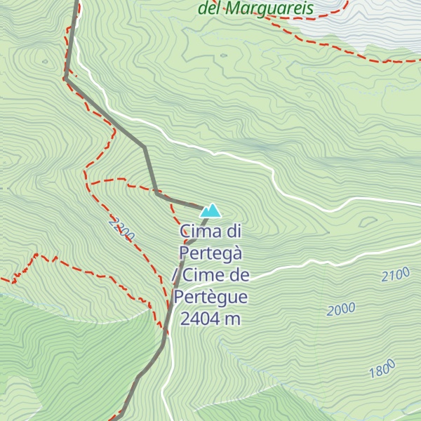 Map of Cima di Pertegà / Cime de Pertègue