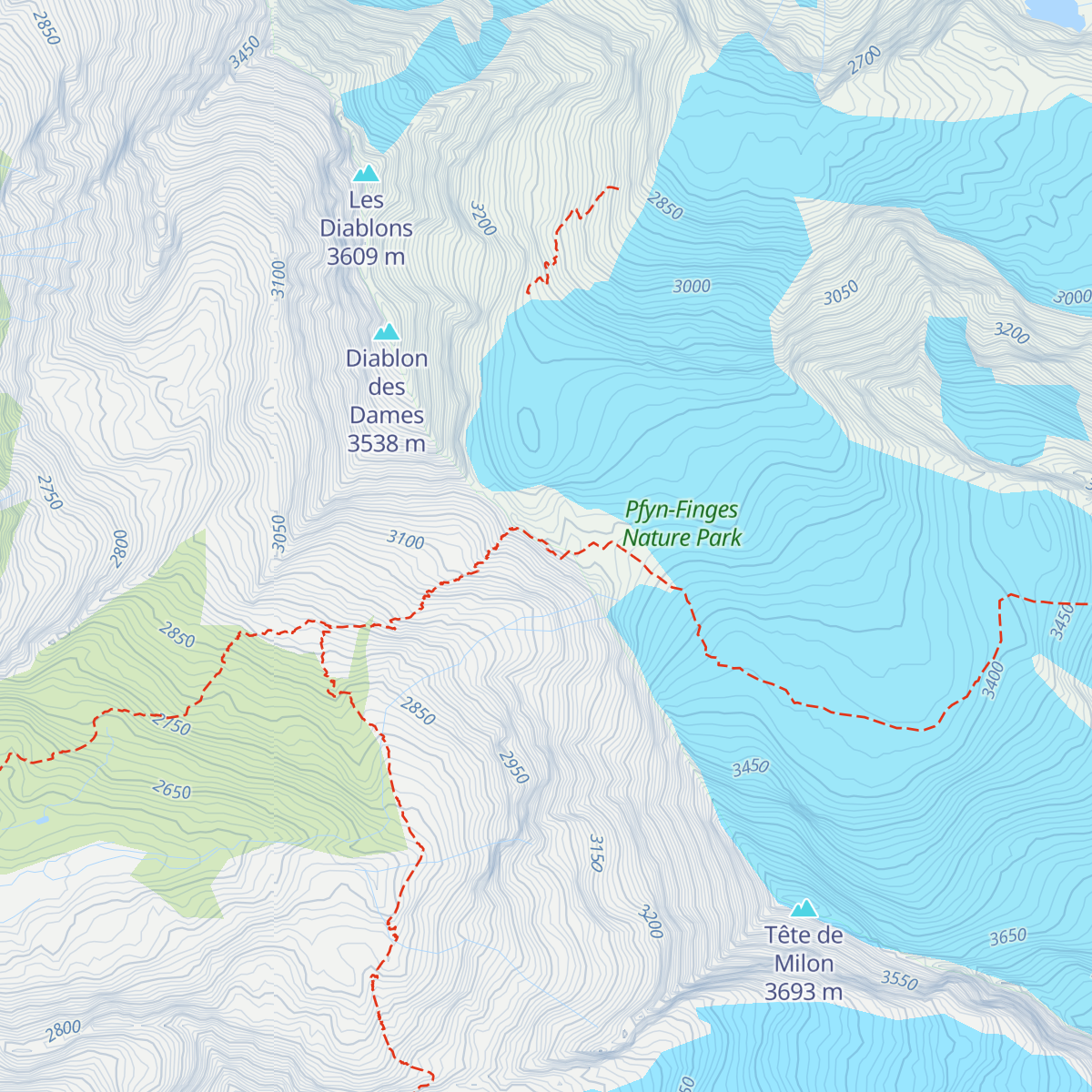 Cabane de Tracuit CAS map