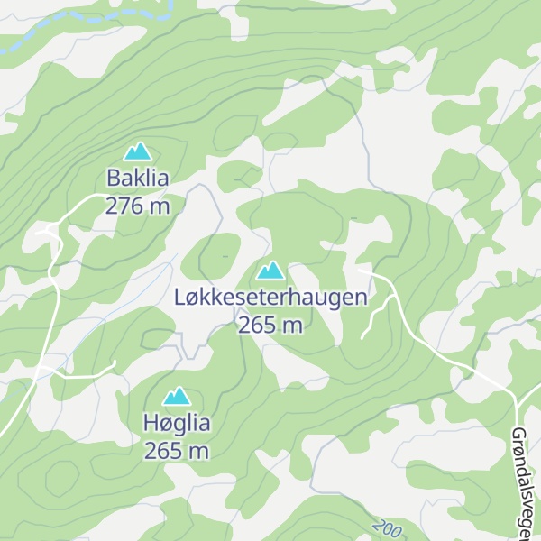Map of Løkkeseterhaugen