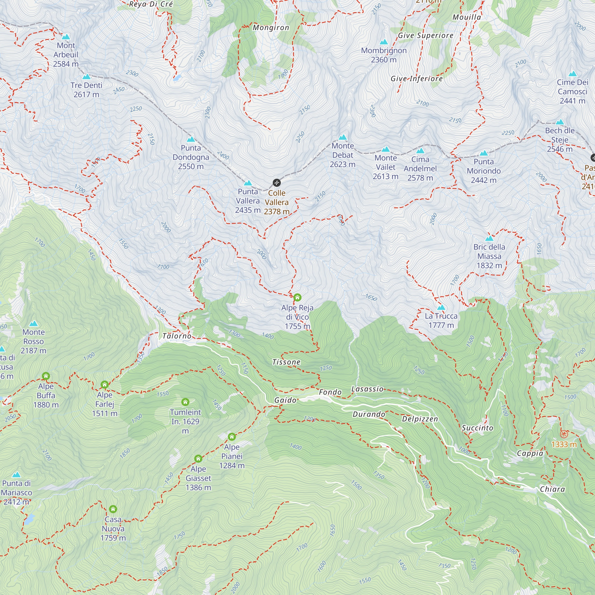 Alpe Reja di Vico map