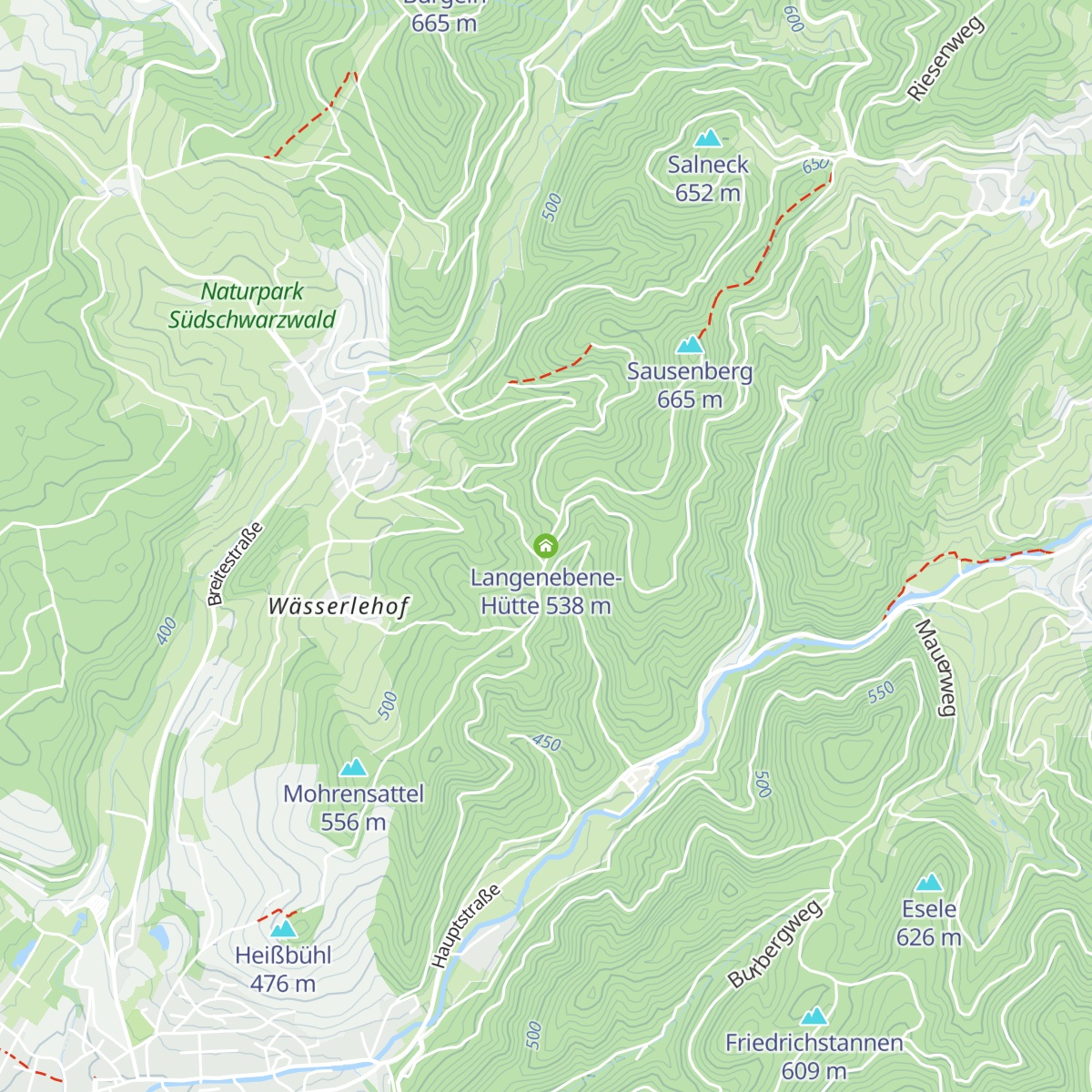 Langenebene-Hütte map