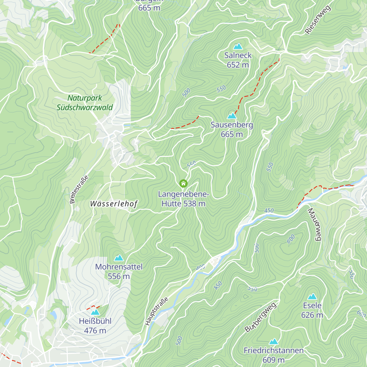 Langenebene-Hütte map