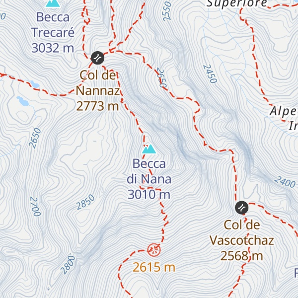 Map of Becca di Nana