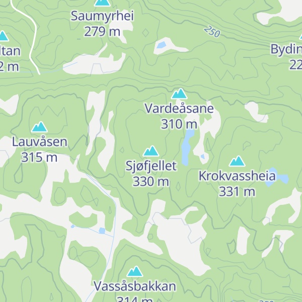 Map of Sjøfjellet