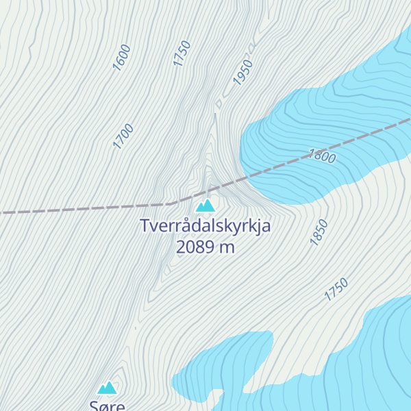 Map of Tverrådalskyrkja