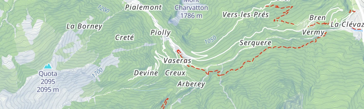 Map of the start of Cammino Balteo 23° tappa