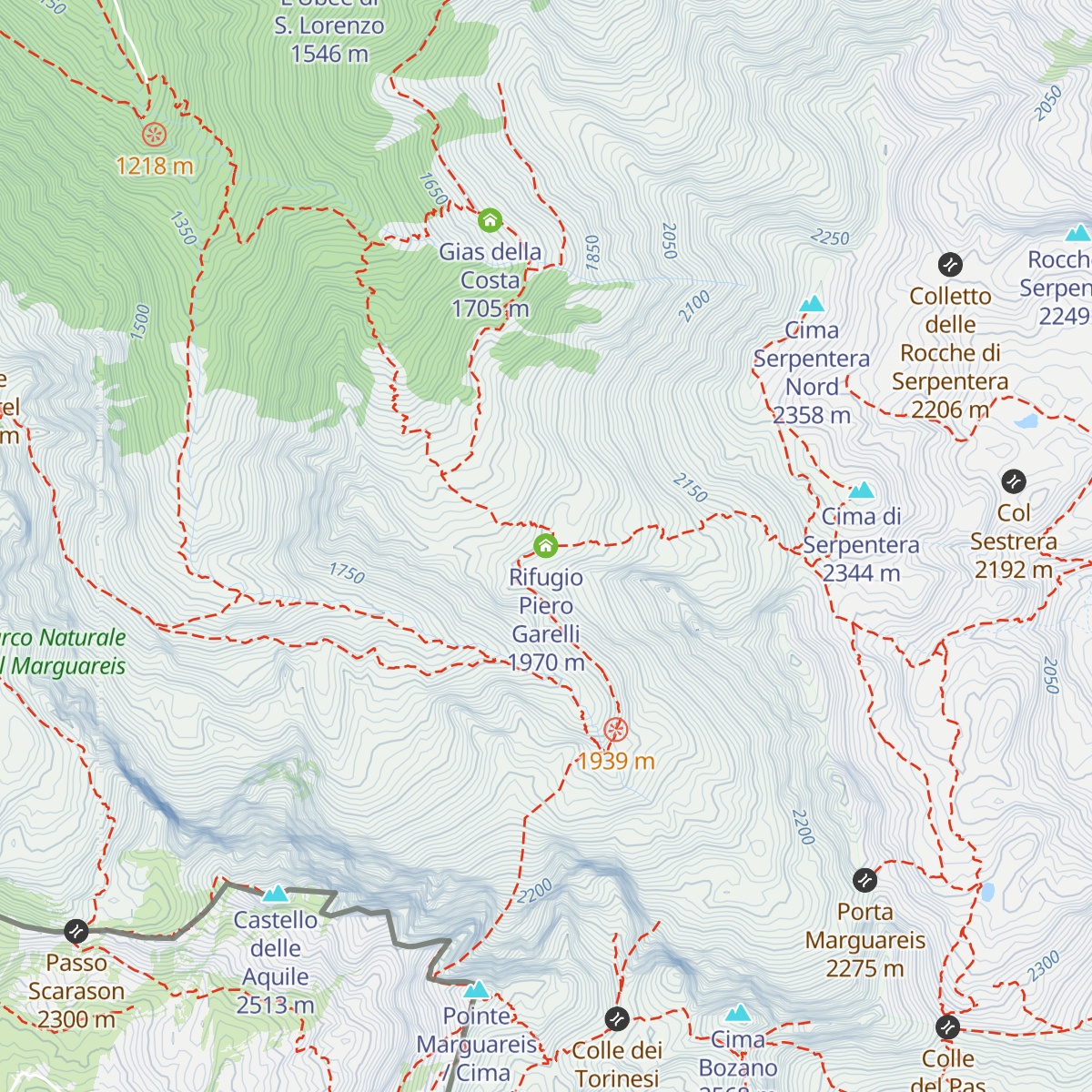 Rifugio Piero Garelli map