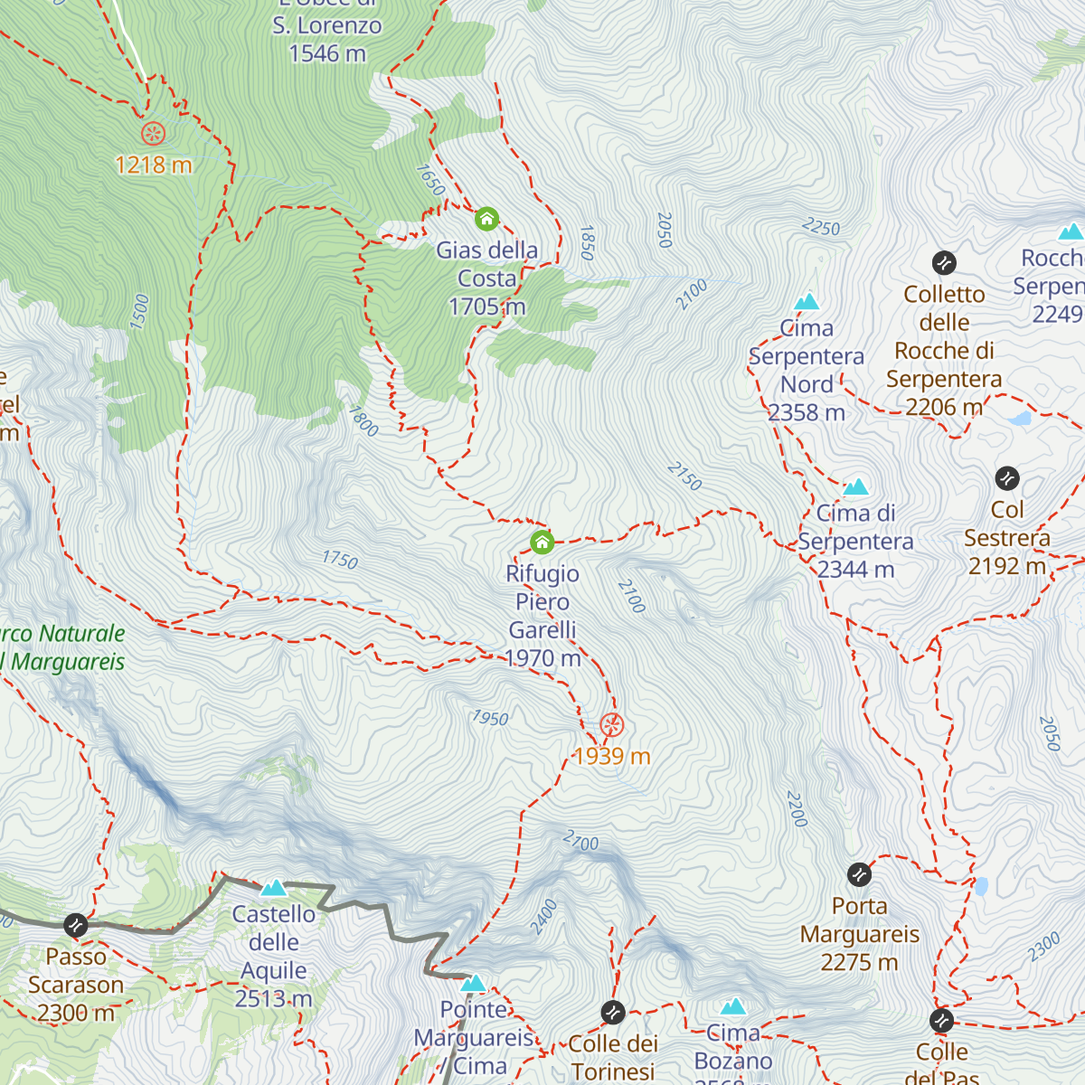 Rifugio Piero Garelli map