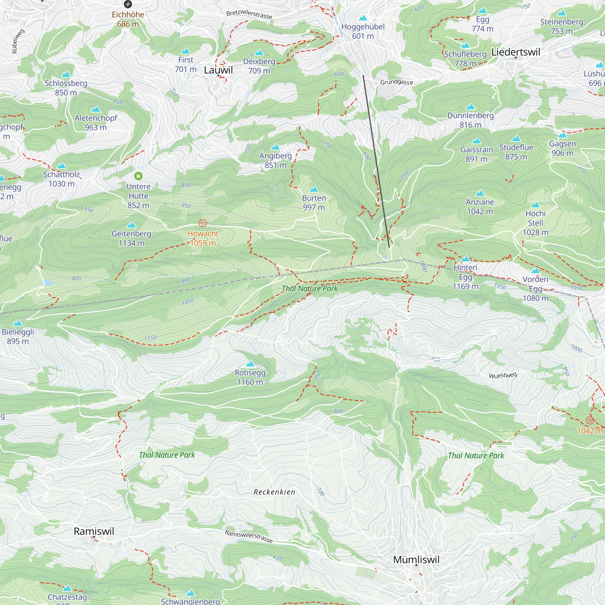 Berggasthaus Obere Wechten map