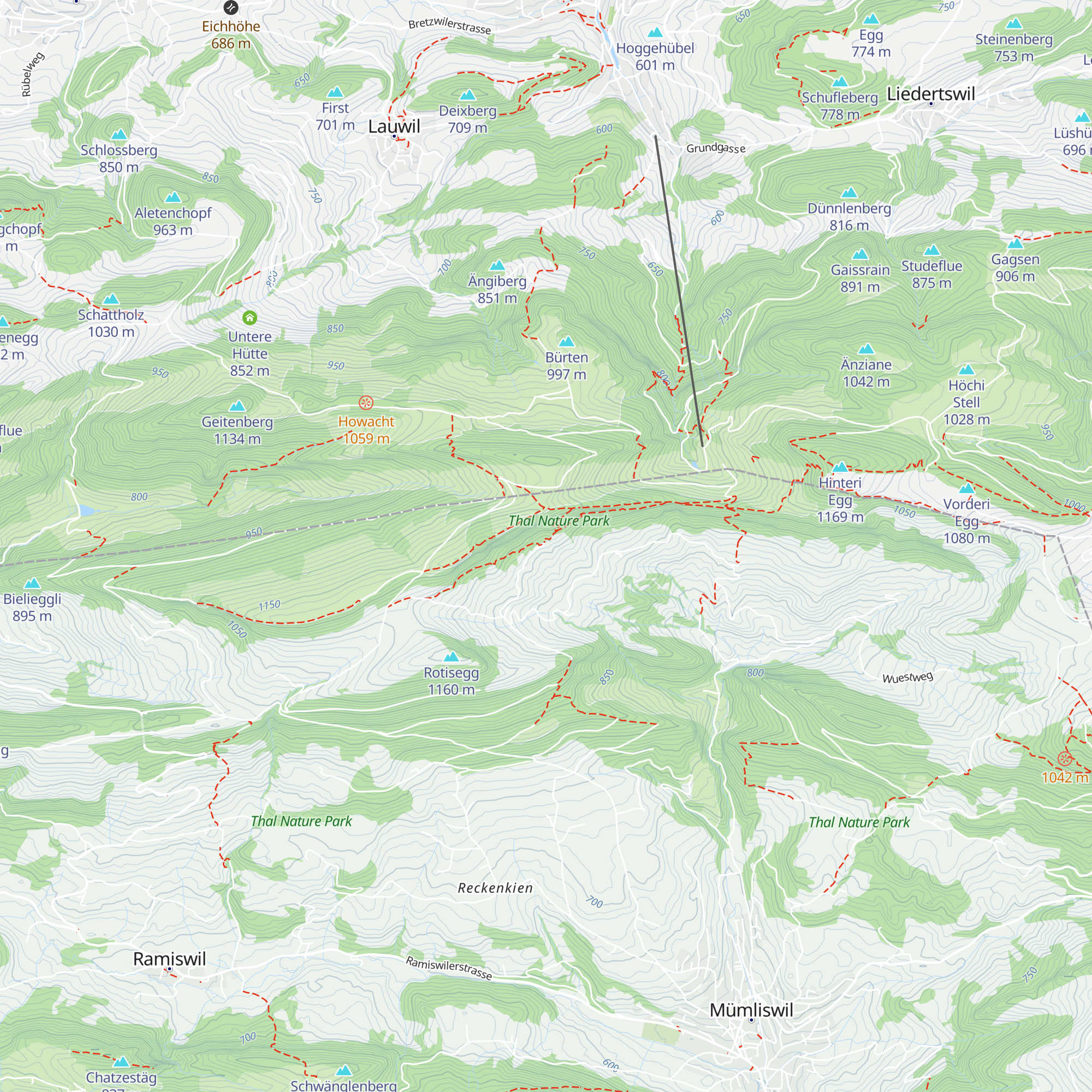 Berggasthaus Obere Wechten map