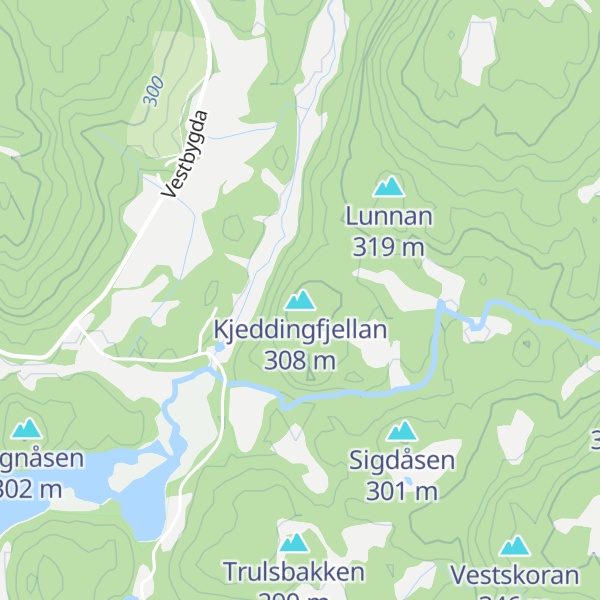 Map of Kjeddingfjellan