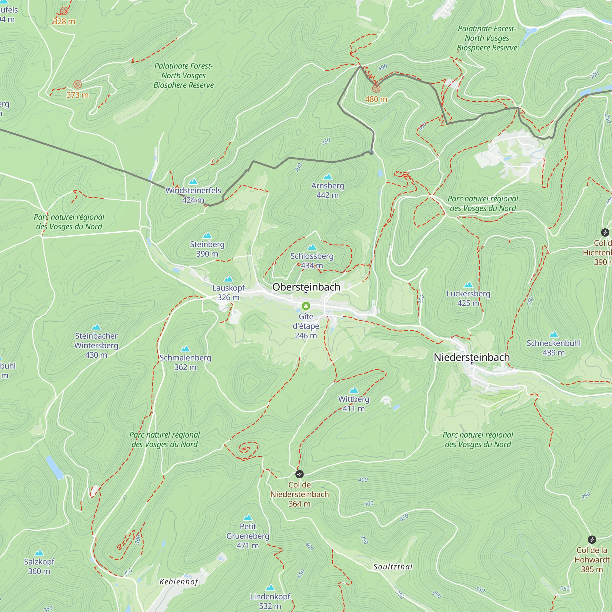 Gîte d'étape map