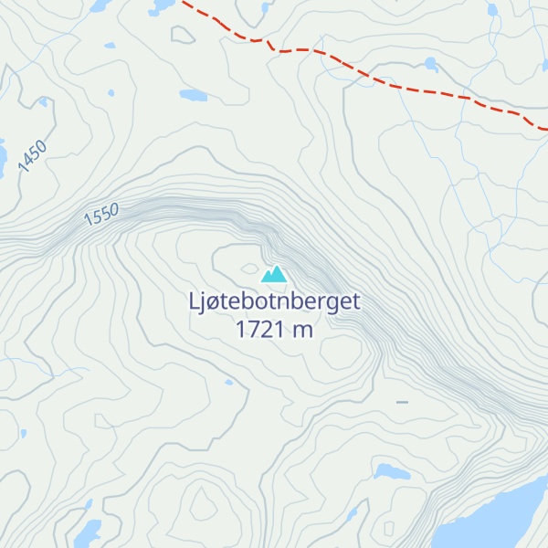 Map of Ljøtebotnberget