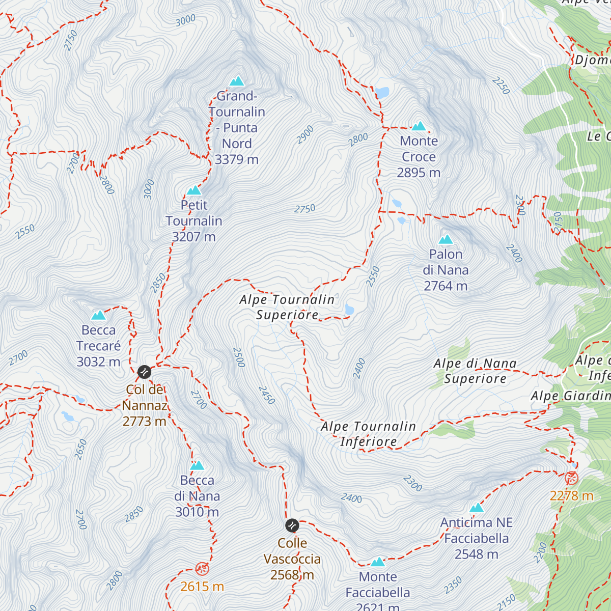 Rifugio Grand Tournalin map