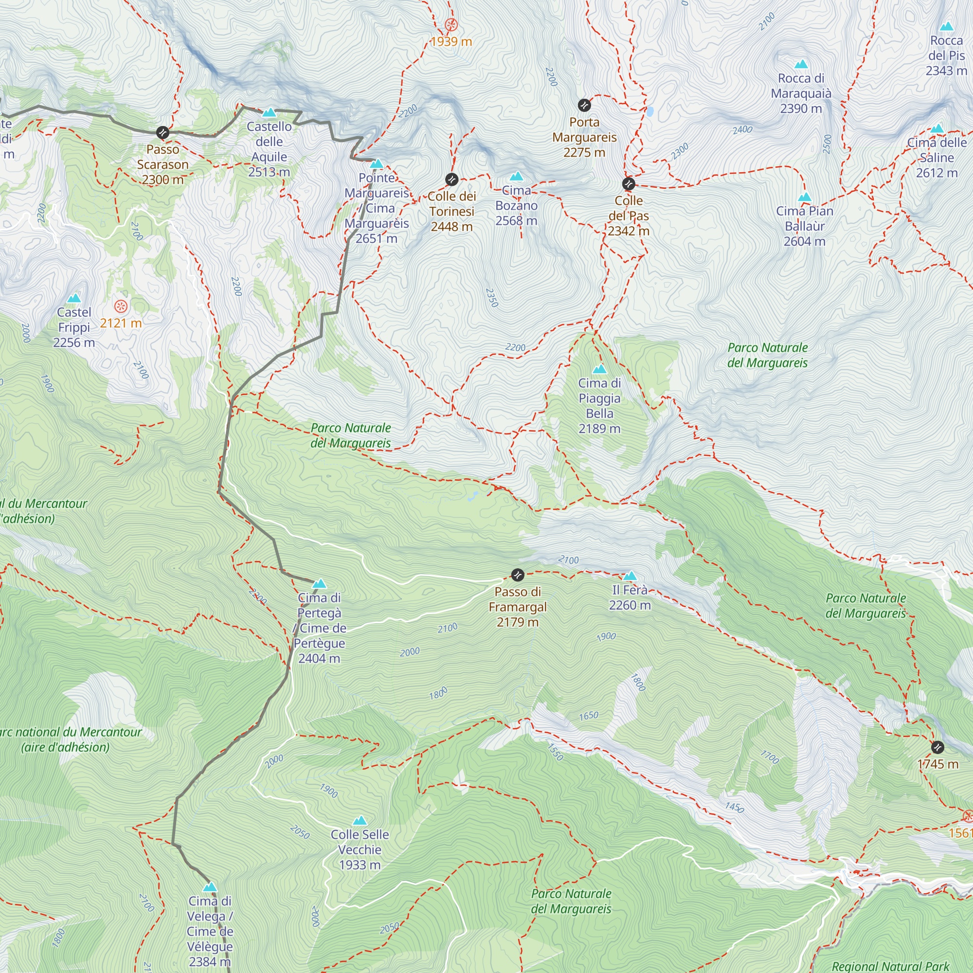Rifugio Selle di Carnino map