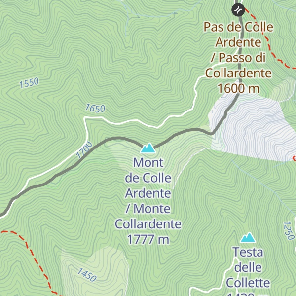 Map of Mont de Colle Ardente / Monte Collardente