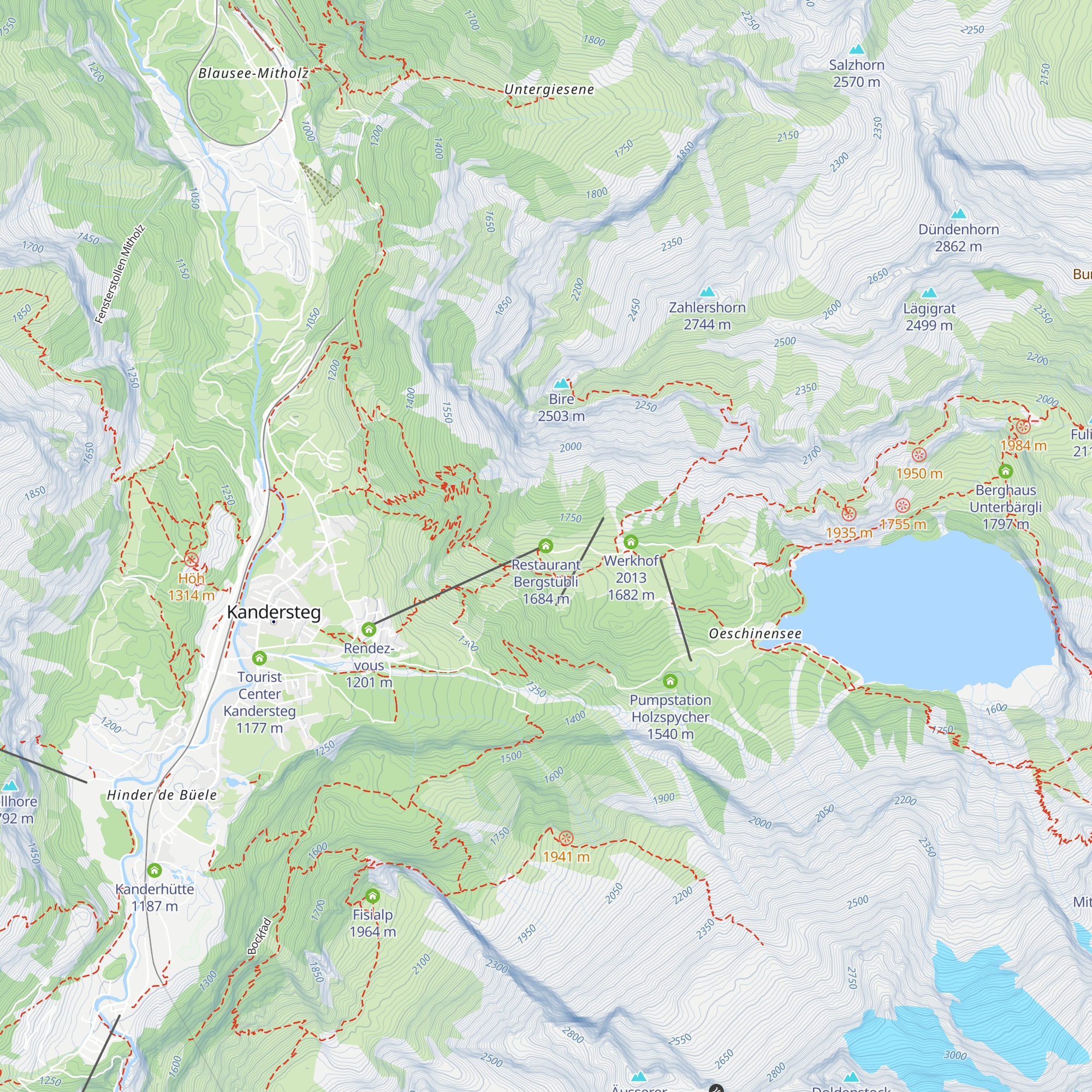 Restaurant Bergstübli map