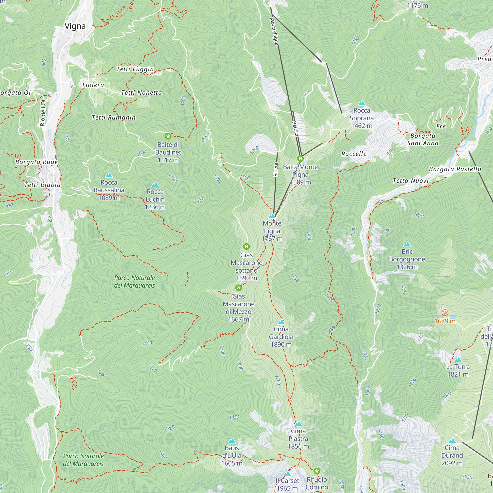 Gias Mascarone sottano map