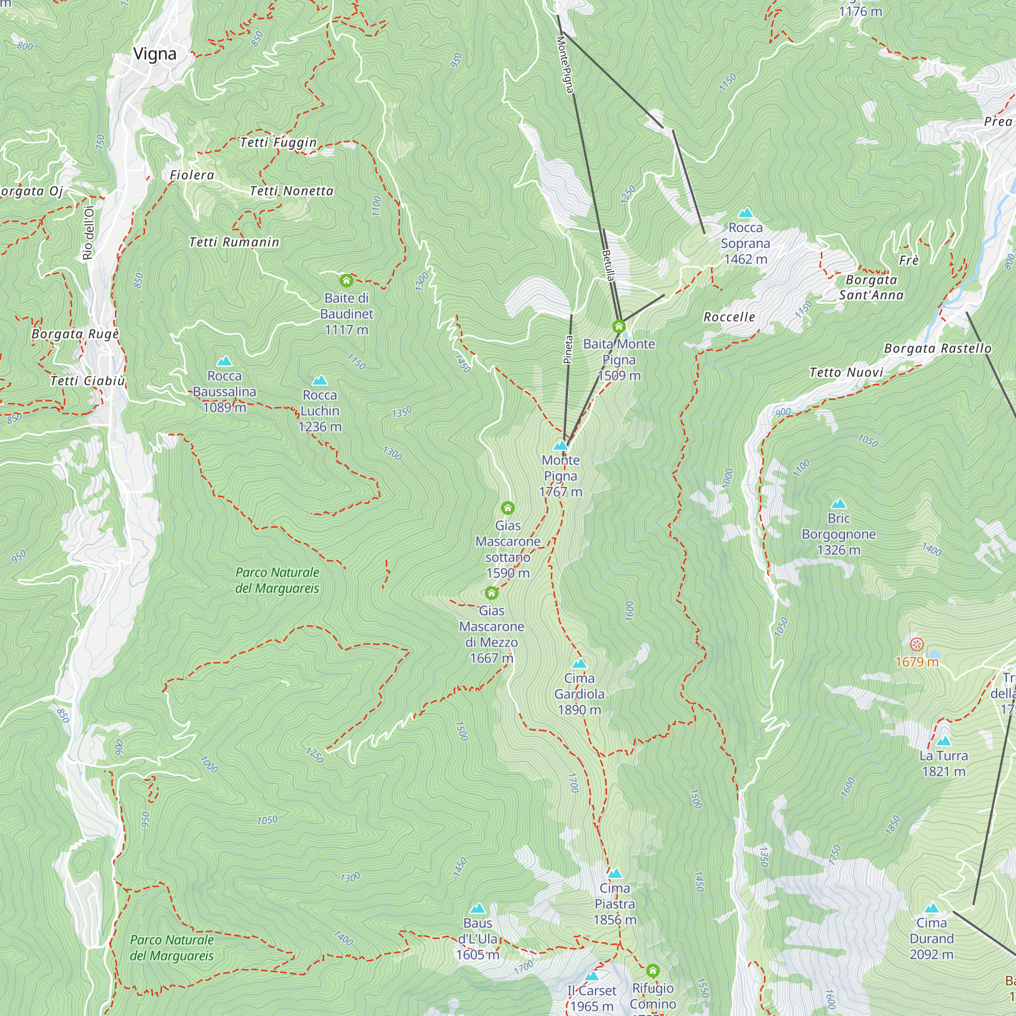 Gias Mascarone sottano map