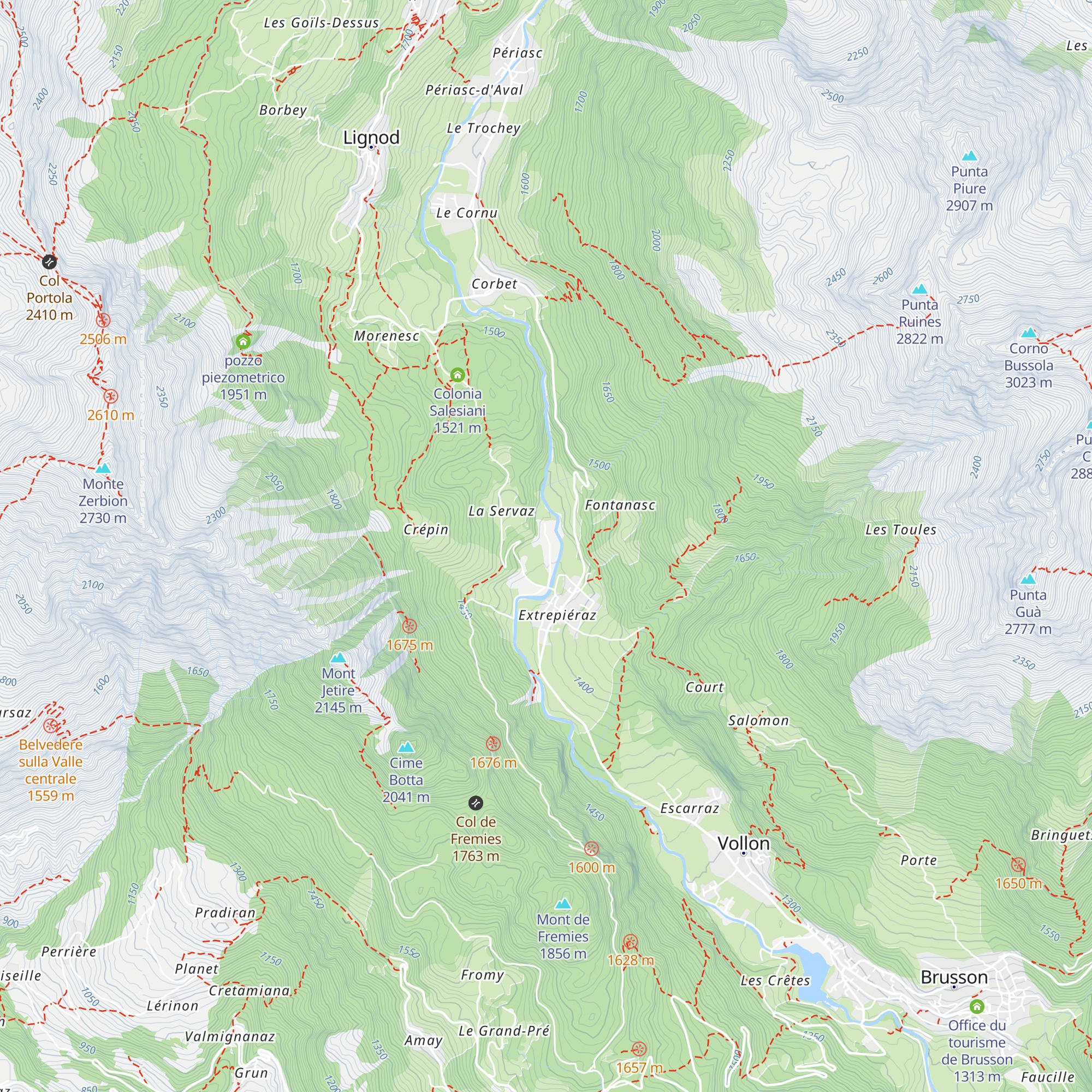 Camping Monte Rosa map