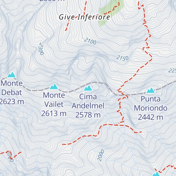 Map of Cima Andelmel