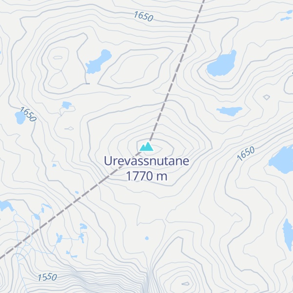 Map of Urevassnutane