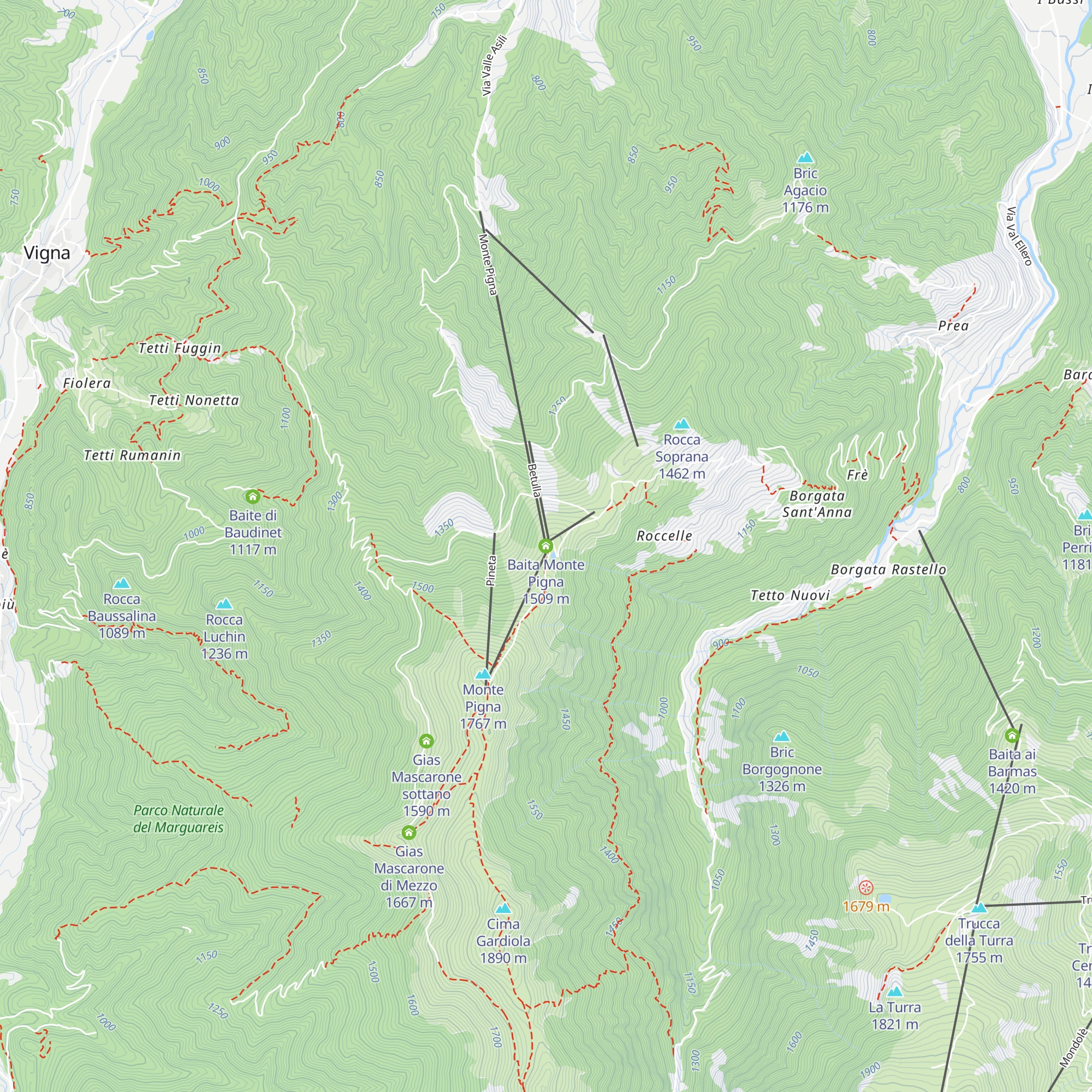 Baita Monte Pigna map